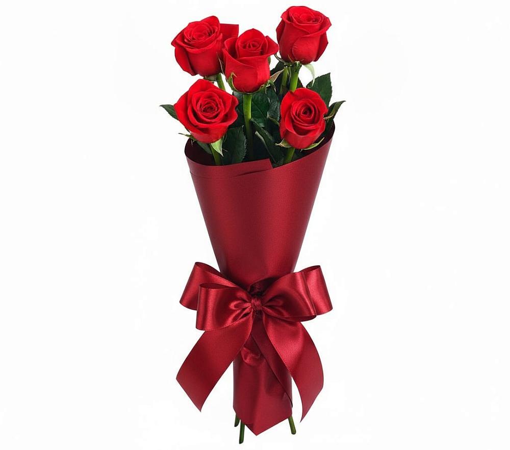 Букет 5 Красных роз Эдлесс Лав в Егорлыкской