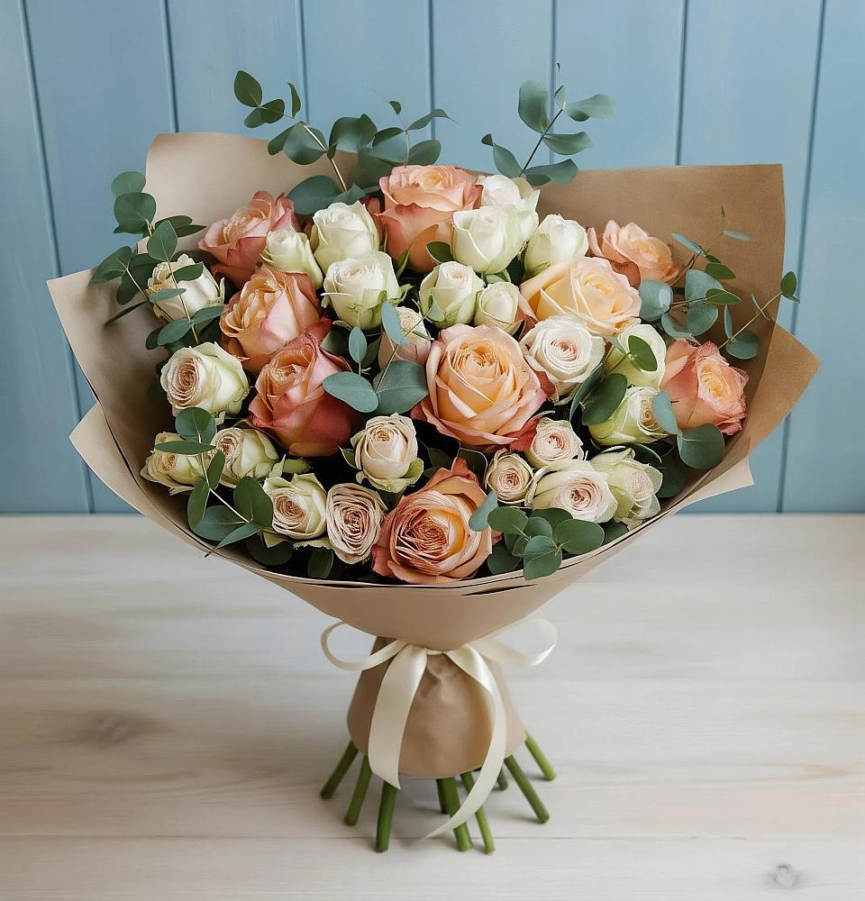 Букет цветов из: Альстромерии и Розы в Егорлыкской